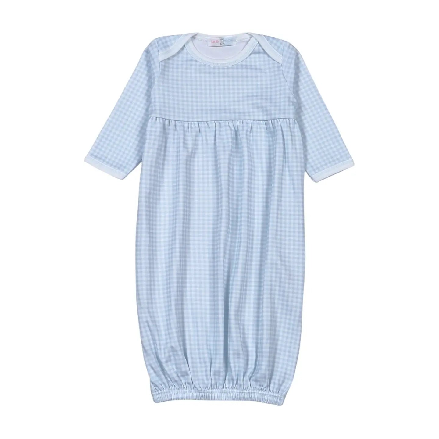 Baby Loren Gingham Gown- Blue