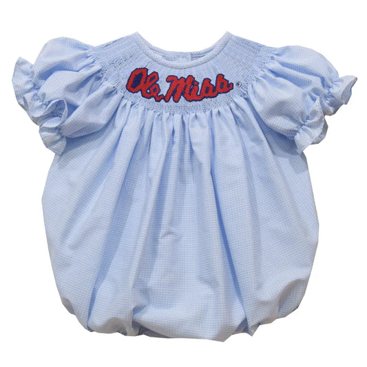 Ole Miss Smocked Bubble (Powder Blue)