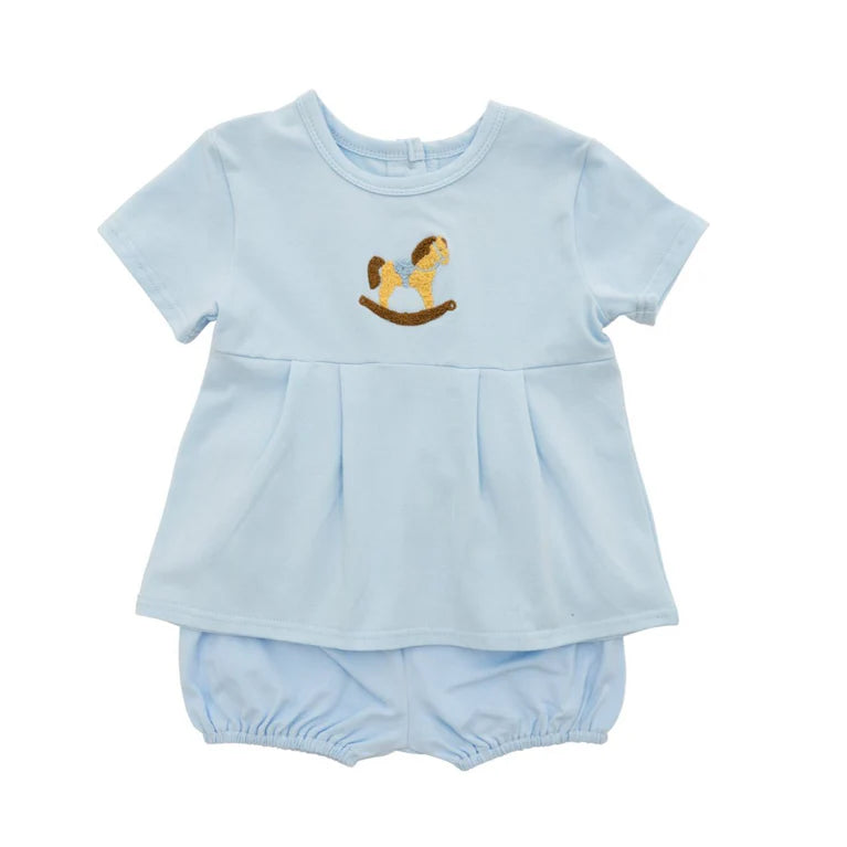 Rocking Horse Diaper Set-Blue