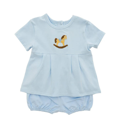 Rocking Horse Diaper Set-Blue
