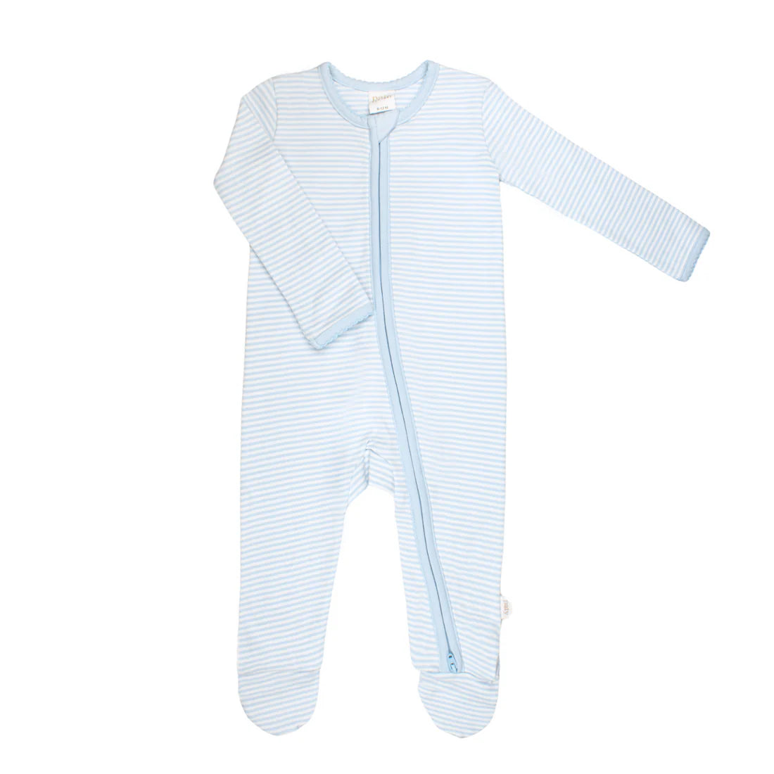 Paty Striped Zipper Footie Sleeper- Blue