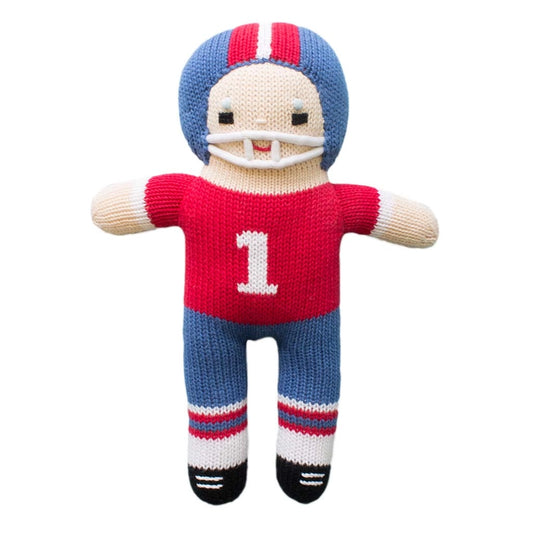 Football Player Knit Doll (Red/Blue)