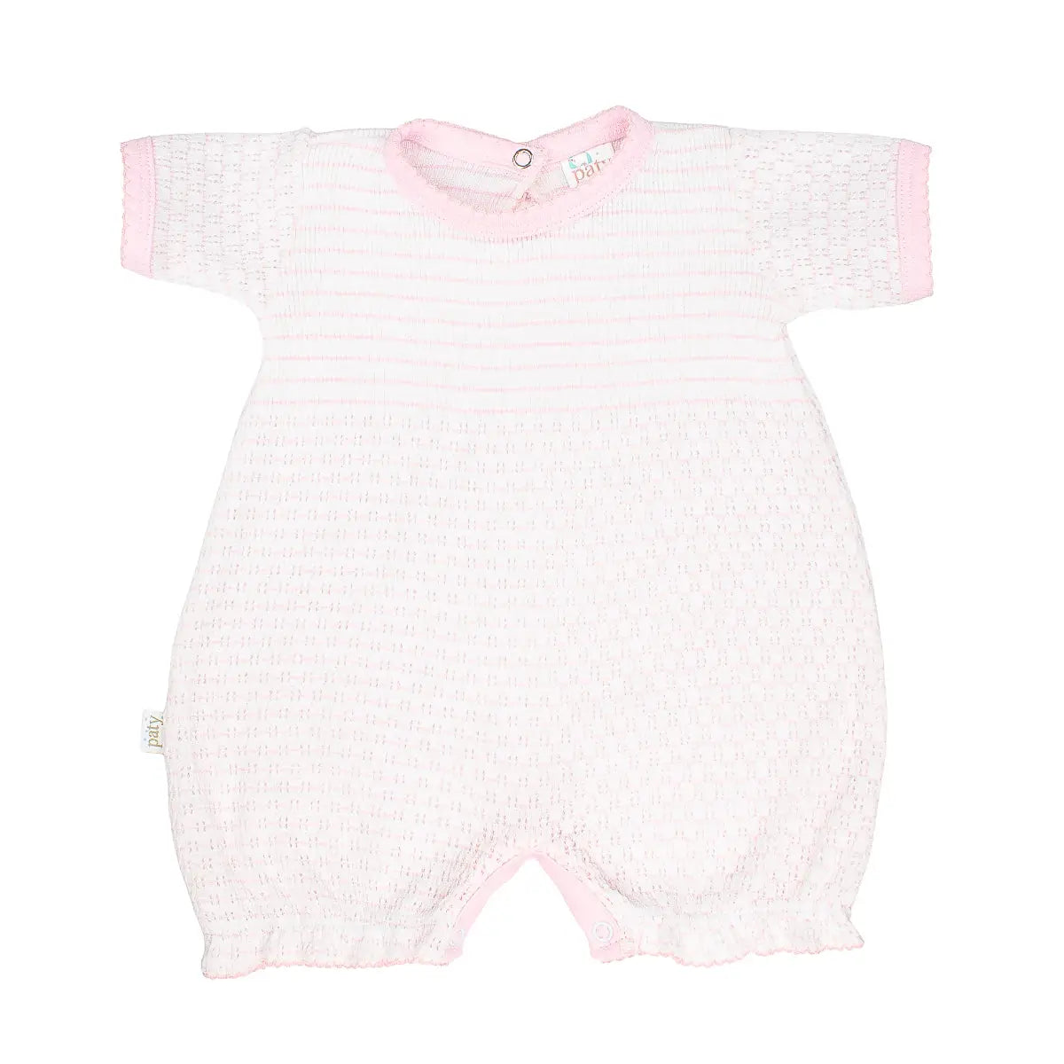 Paty Knit Bubble Pink For Newborn Girls with Pink Trim