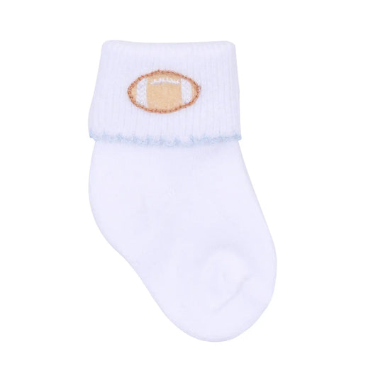 Touchdown Cutie Embroidered Socks - Light Blue