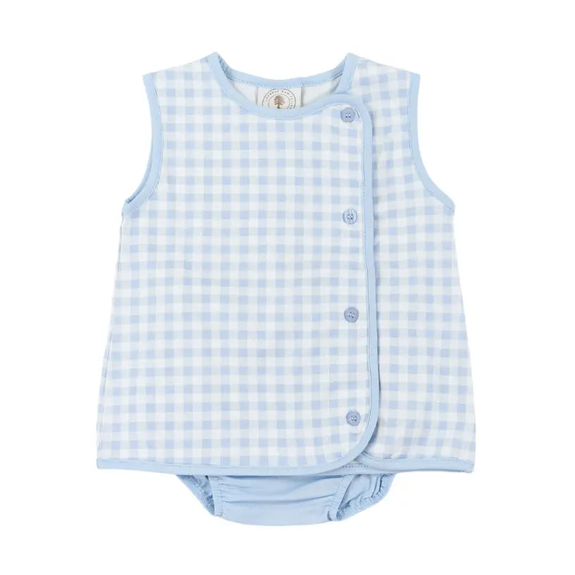 Classic Gingham Blue Boy Diaper Set
