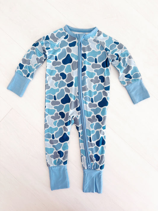 Blue Camo Bamboo Sleeper Pajamas