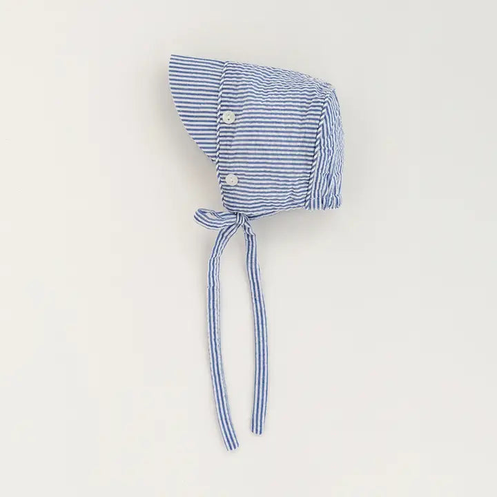 Eli Seersucker Bonnet (Navy)