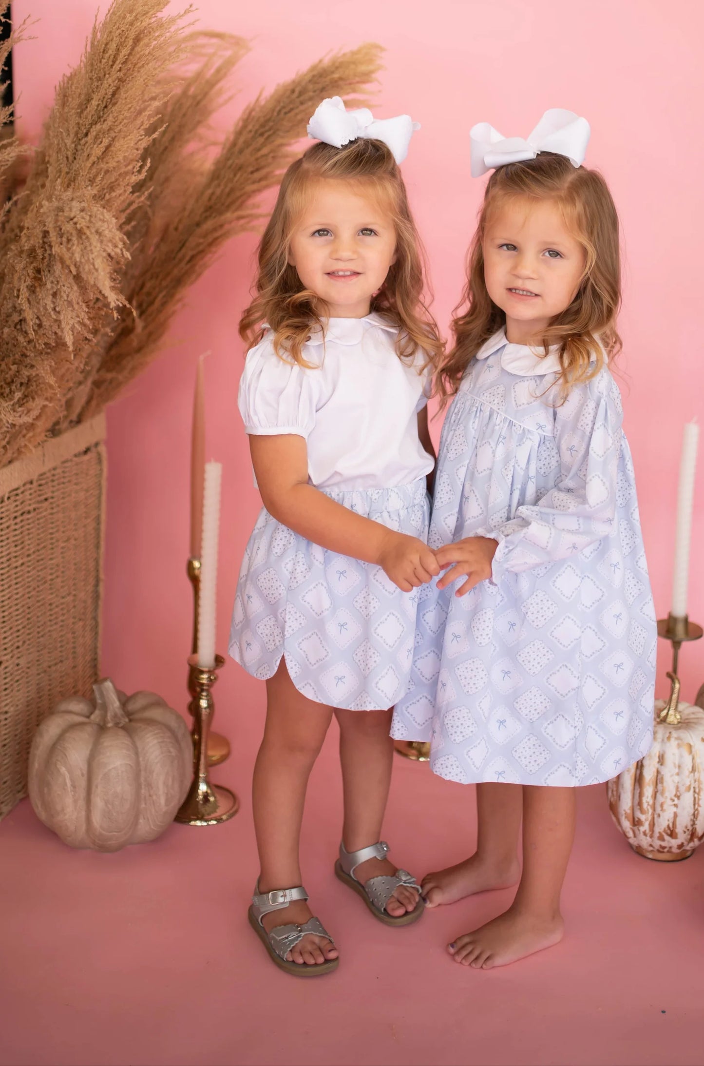 Girls Quilted Bow Patch Top and Skort Set