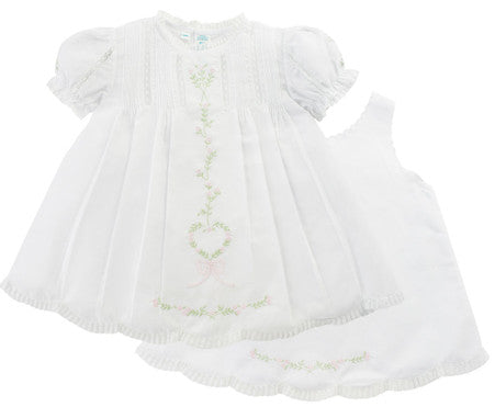 Feltman Brothers Floral Embroidered Dress + Slip