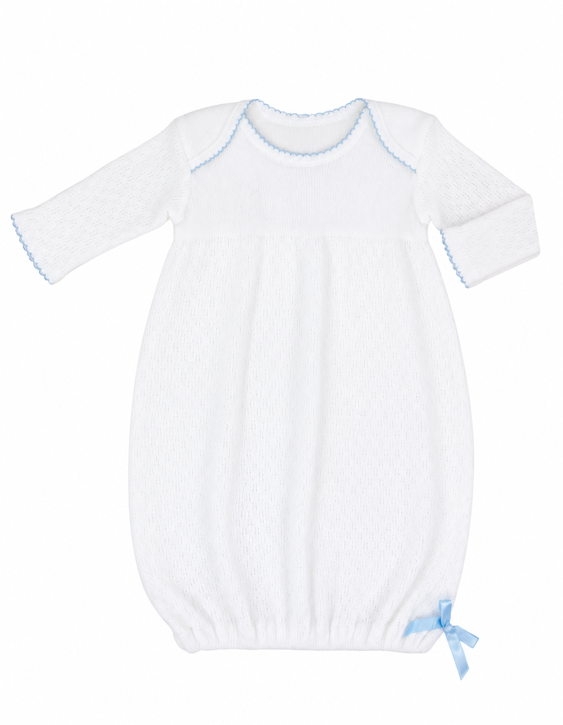 Paty Gown White W/ Blue Trim