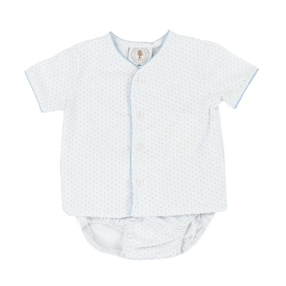 Classic Blue Dot Diaper Set