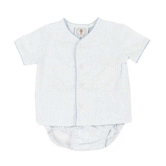 Classic Blue Dot Diaper Set
