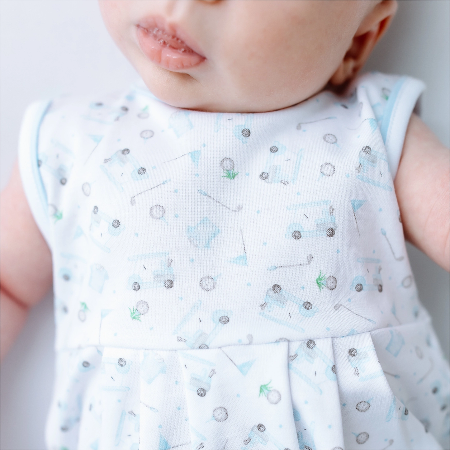 Little Golfer Print Bubble - Light Blue