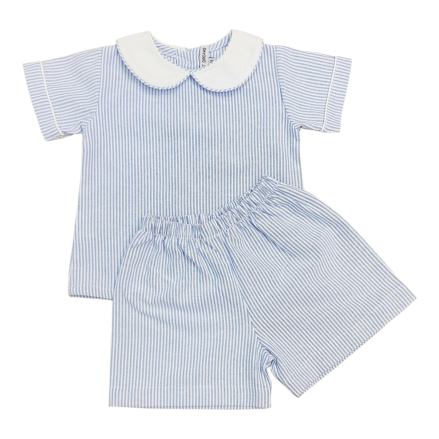 Striped Short Set-Blue