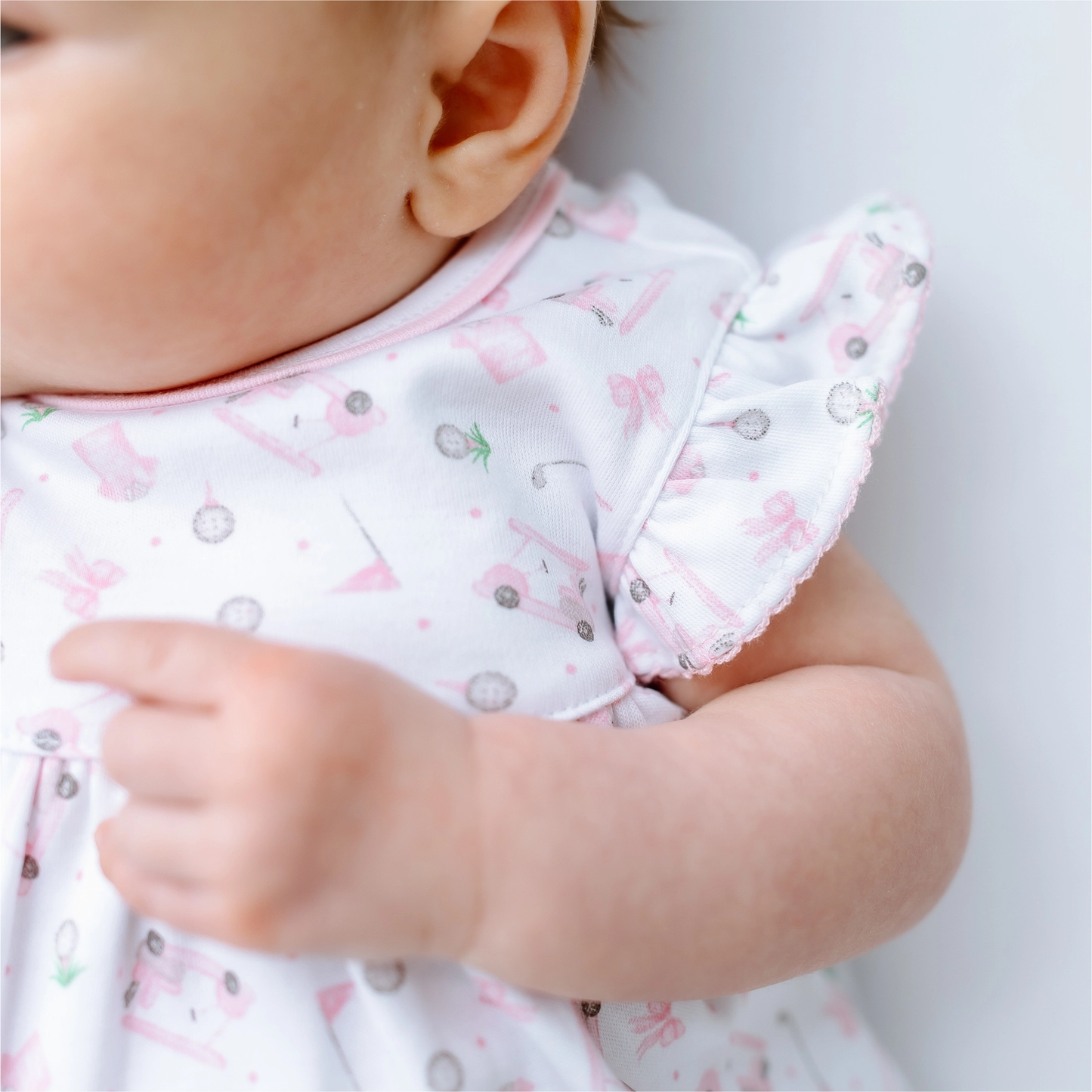 Little Golfer Print Bubble - Pink