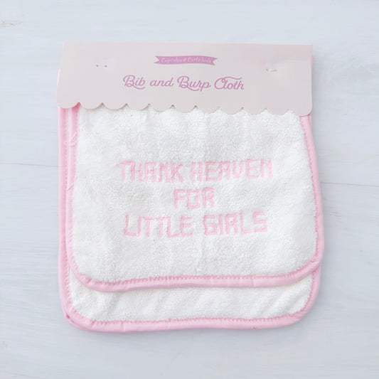 Thank Heaven- Bib / Burp Cloth Set - Girls