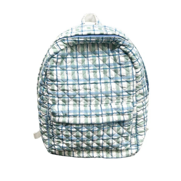 Checkered Quilted Backpack
