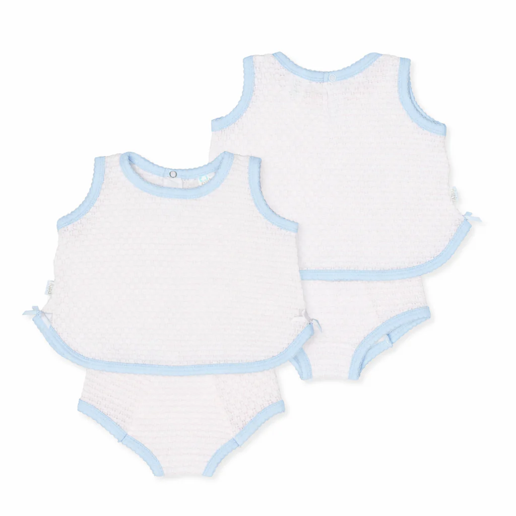 Paty Set (Pink with Blue Trim)