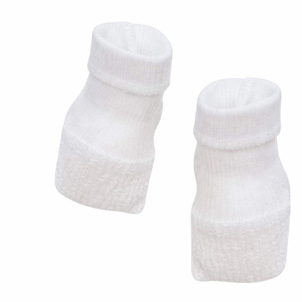 Paty Knit Booties- White