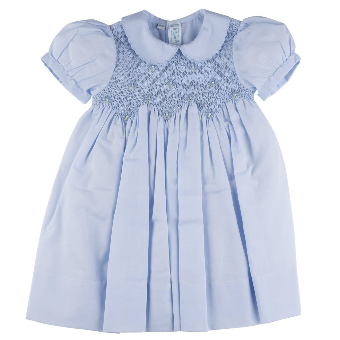 Scalloped Pearl Smocked Dress Feltman Brothers in Blue