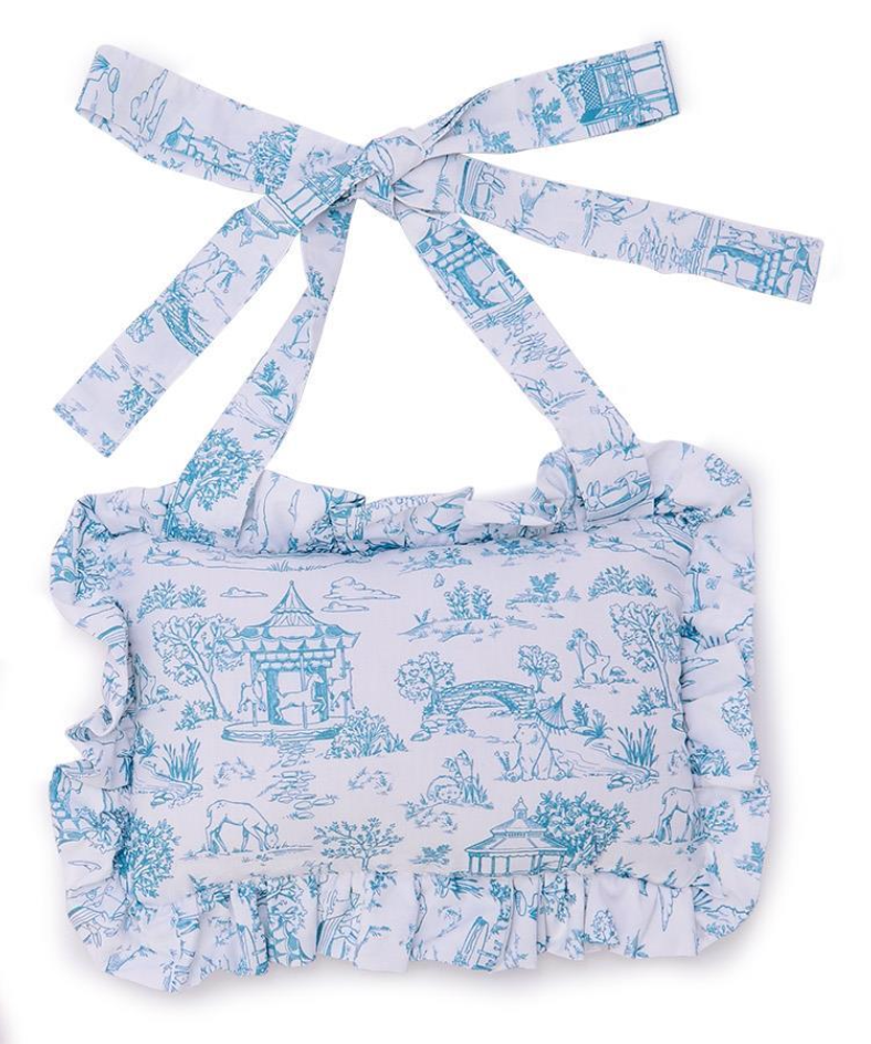 Welcome to the World Door Hanging Pillow- Blue Toile