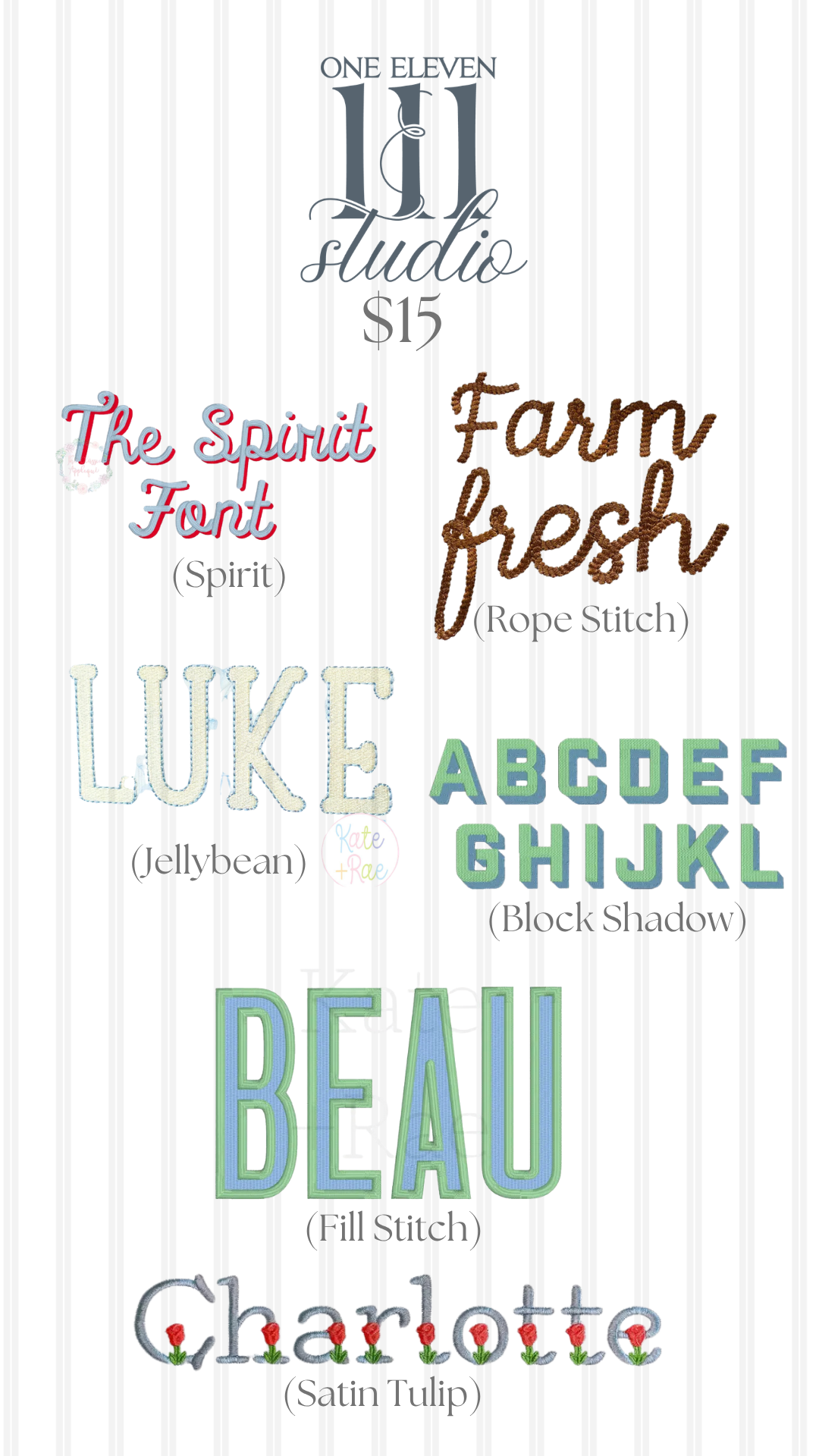 MONOGRAM OPTIONS- $15