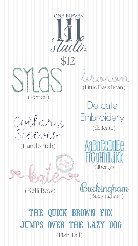MONOGRAM- $12 OPTIONS