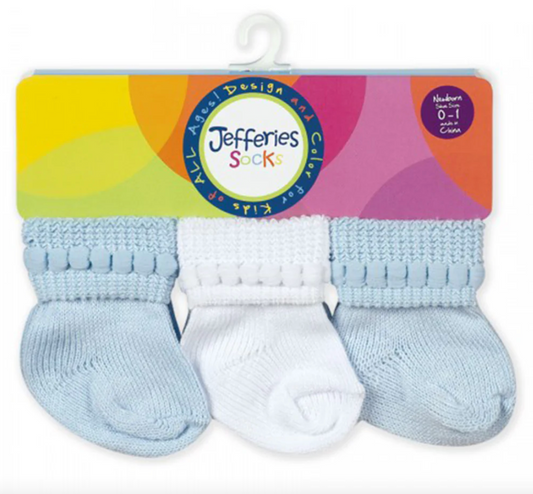 Jefferies Socks- Blue/ White