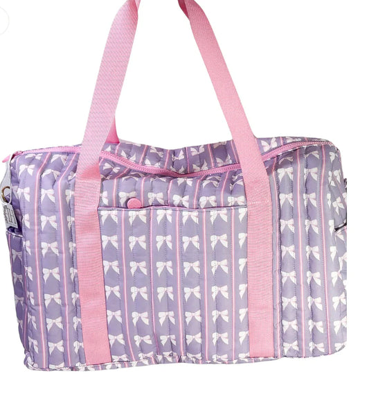Striped Purple Bow Duffle