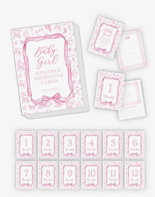 Baby Girl- Milestone Cards (Pink)