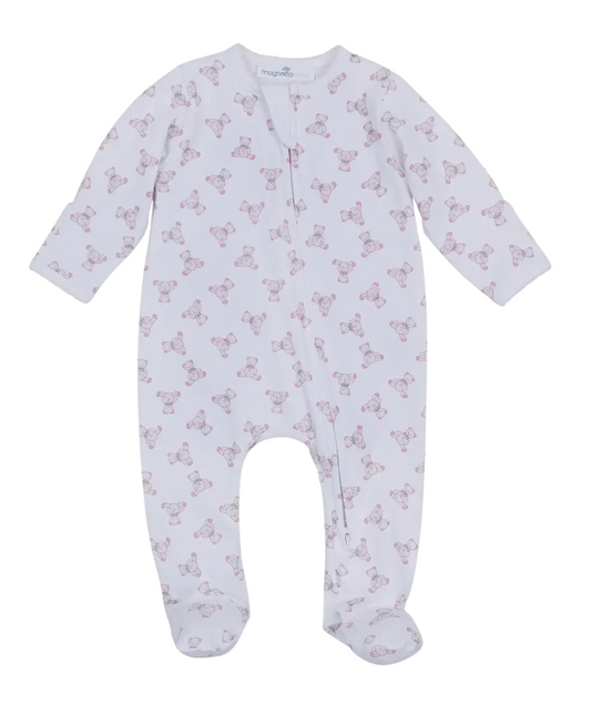 Bear Zipper Pajamas-Pink
