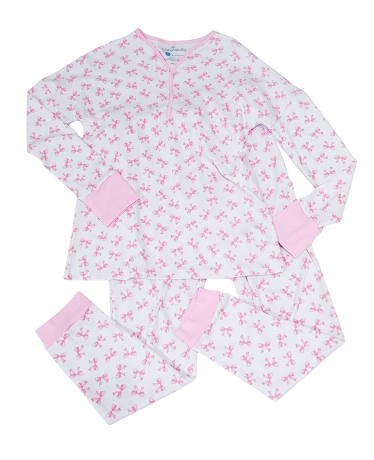 Taylor- Women's Pajama Set- Pink Bows