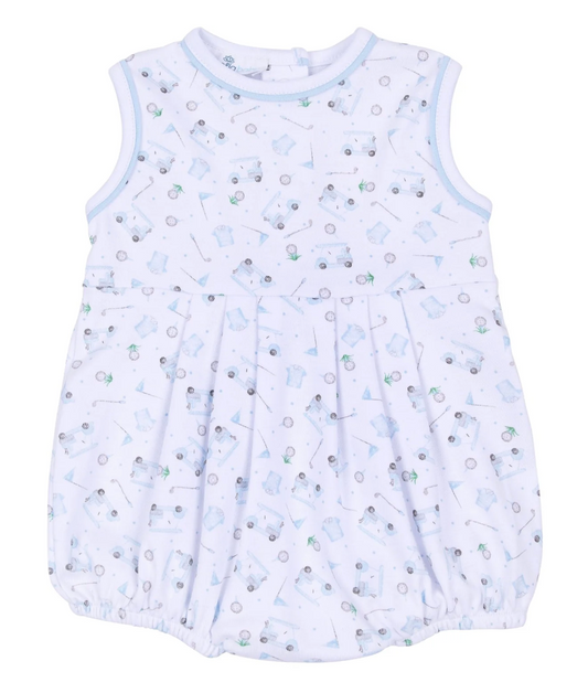 Little Golfer Print Bubble - Light Blue