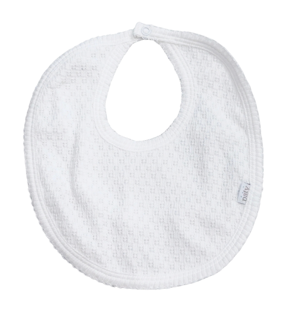 Paty Bib (White w/ White Trim)
