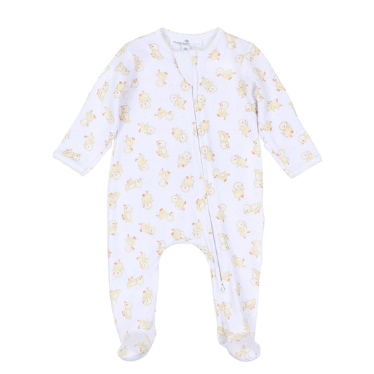 Downy Ducklings Print Zip Footie