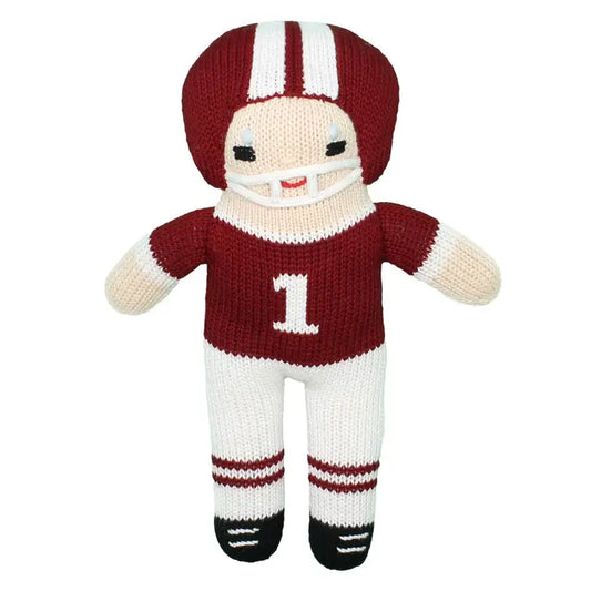 Football Player Knit Doll- 12 Inches (Maroon)