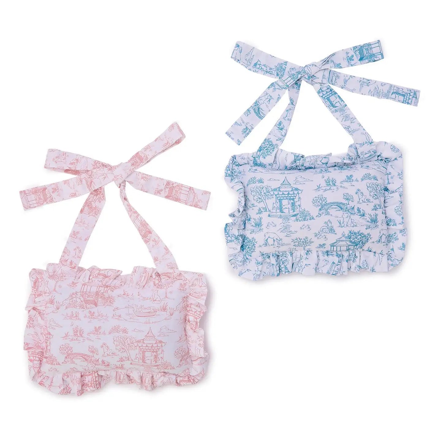 Welcome to the World Door Hanging Pillow- Blue Toile