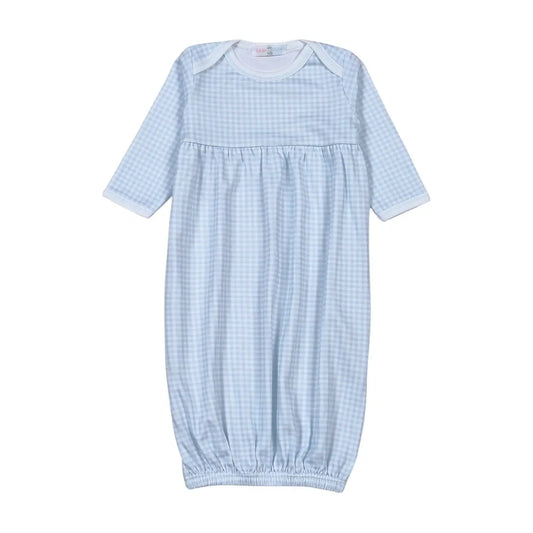 Baby Loren Gingham Gown- Blue