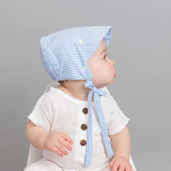 Eli Seersucker Bonnet (Navy)