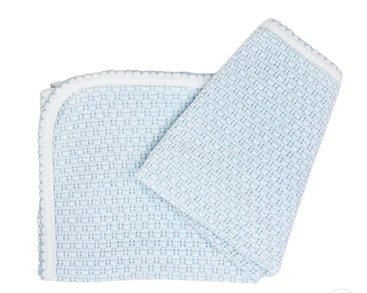 Paty Knit Swaddle Blanket- Blue